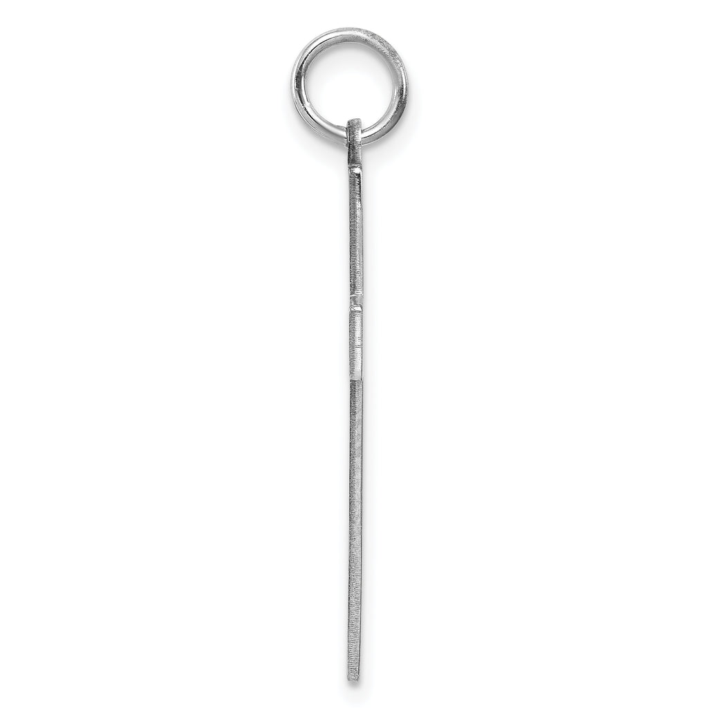 Sterling Silver Rhodium-plated Laser Designed Cross Pendant