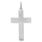 Sterling Silver Rhodium-plated Laser Designed Cross Pendant