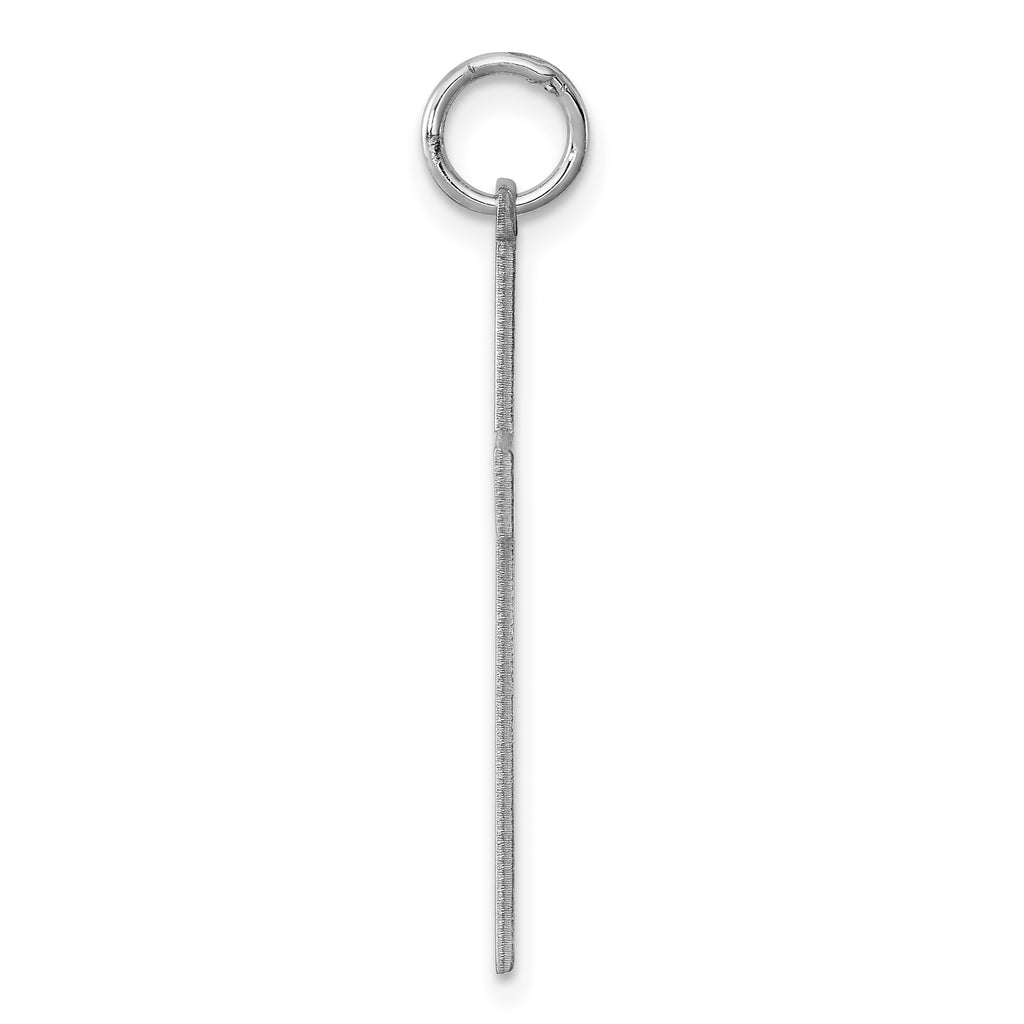 Sterling Silver Rhodium-plated Laser Designed Cross Pendant