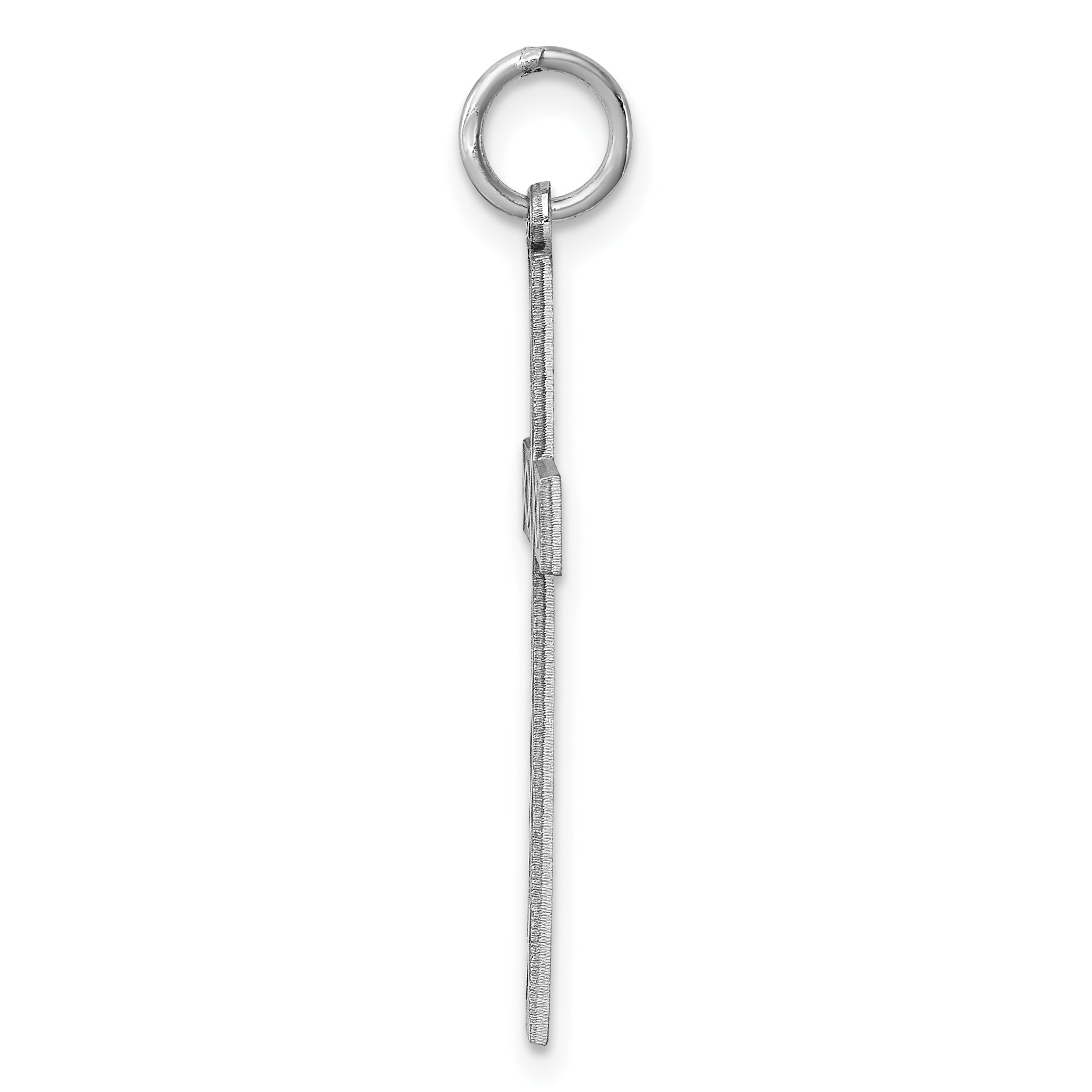 Sterling Silver Rhodium-plated Laser Designed Cross Pendant
