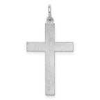 Sterling Silver Rhodium-plated Laser Designed Cross Pendant