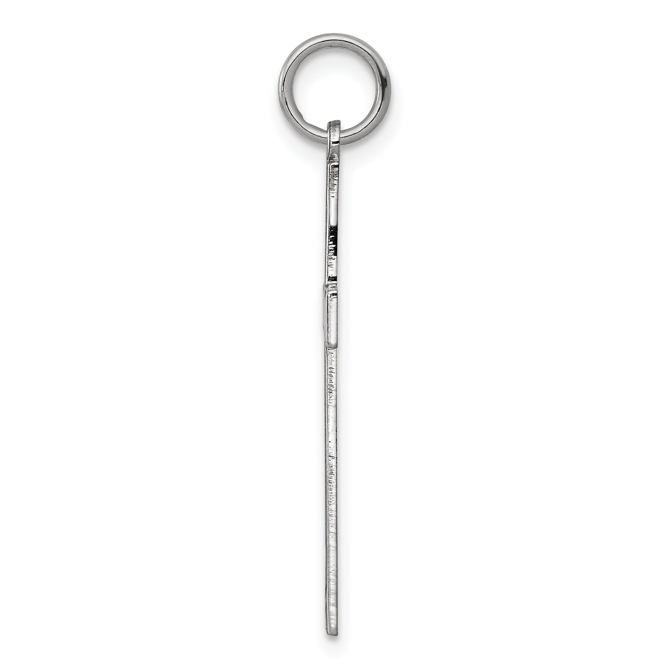 Sterling Silver Rhodium-plated Laser Designed Cross Pendant