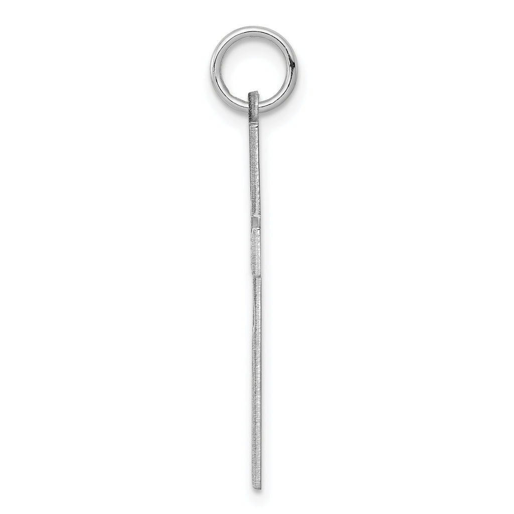 Sterling Silver Rhodium-plated Laser Designed Cross Pendant