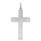 Sterling Silver Rhodium-plated Laser Designed Cross Pendant