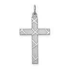 Sterling Silver Rhodium-plated Laser Designed Cross Pendant