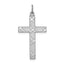 Sterling Silver Rhodium-plated Laser Designed Cross Pendant