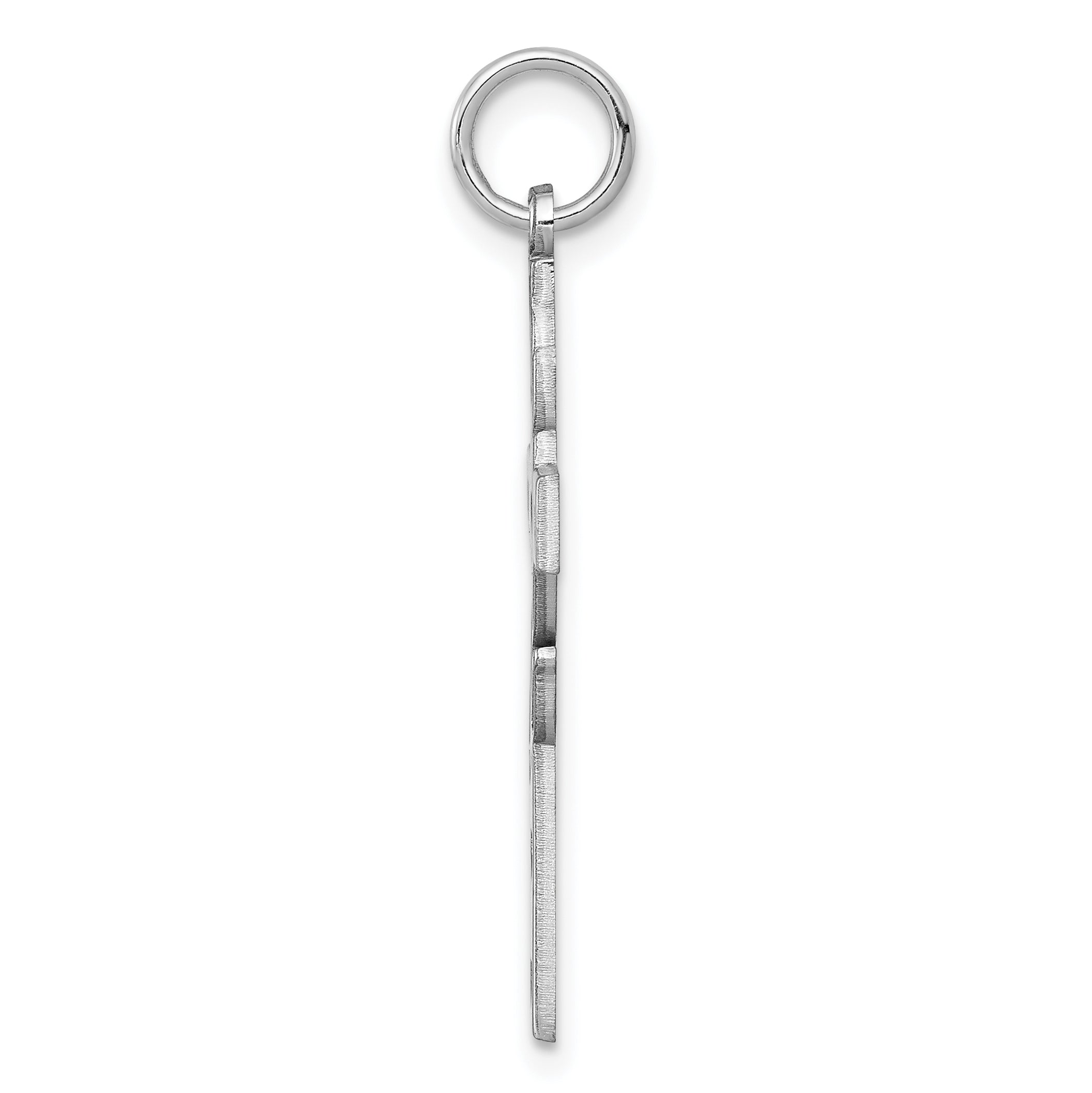 Sterling Silver Rhodium-plated Laser Designed Cross Pendant Secondary image