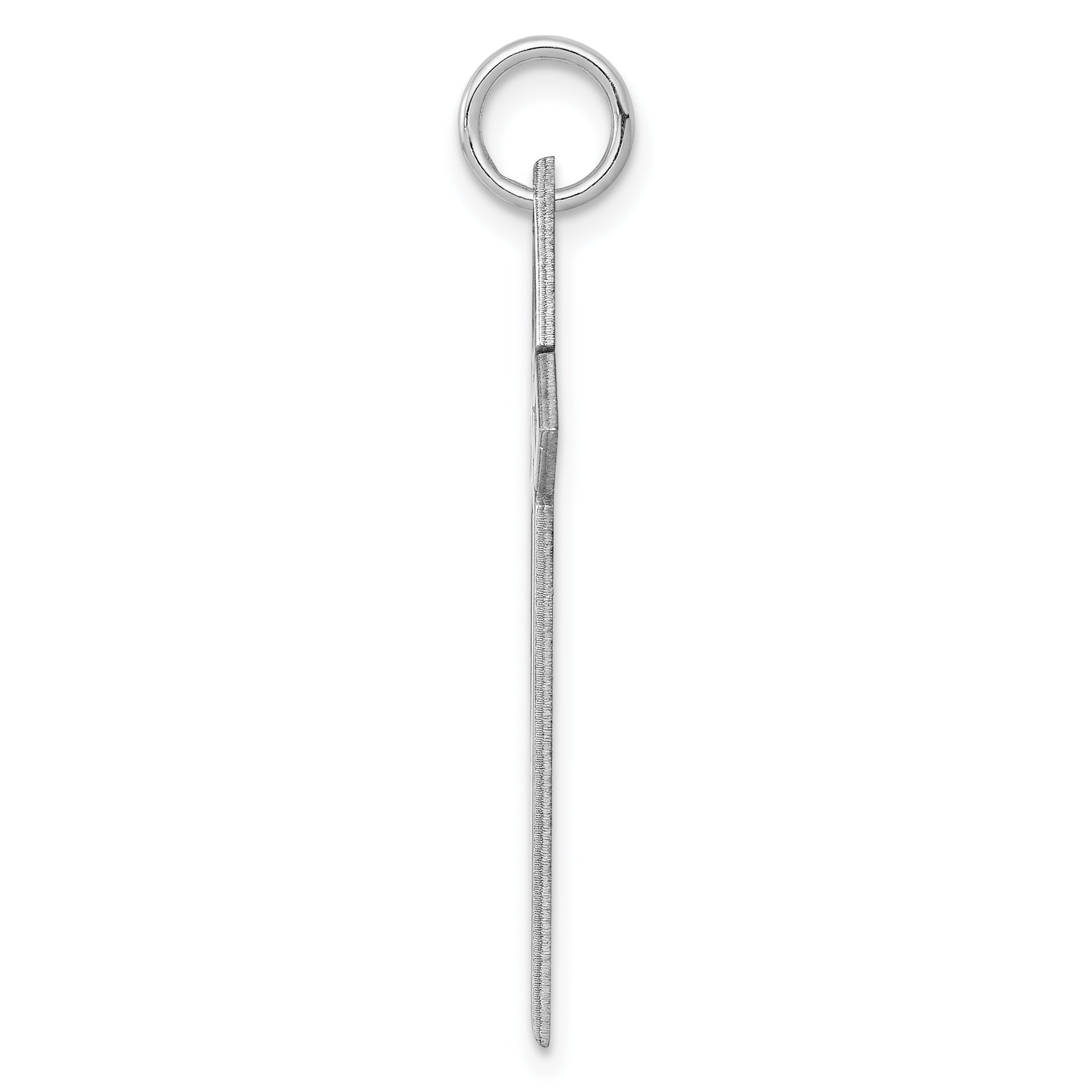 Sterling Silver Rhodium-plated Laser Designed Cross Pendant Secondary image
