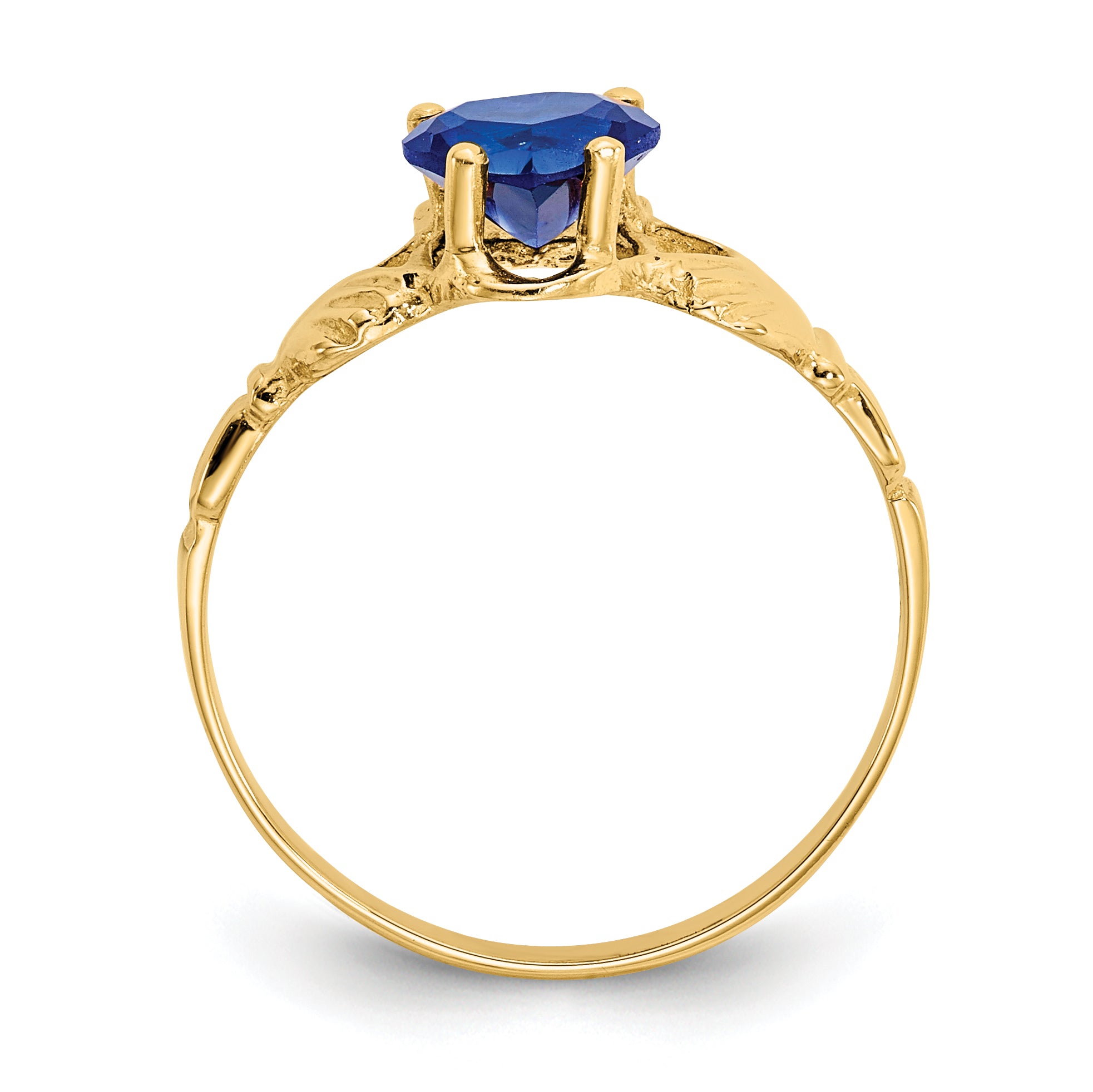 14k September CZ Birthstone Claddagh Ring