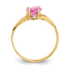 14k October CZ Birthstone Claddagh Ring