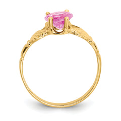 14k October CZ Birthstone Claddagh Ring