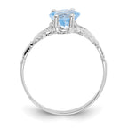 14k White Gold March CZ Birthstone Claddagh Ring