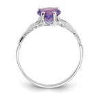 14k White Gold June CZ Birthstone Claddagh Ring