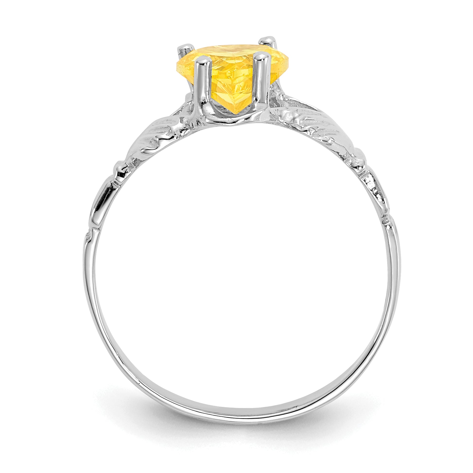 14k White Gold November CZ Birthstone Claddagh Ring Secondary image