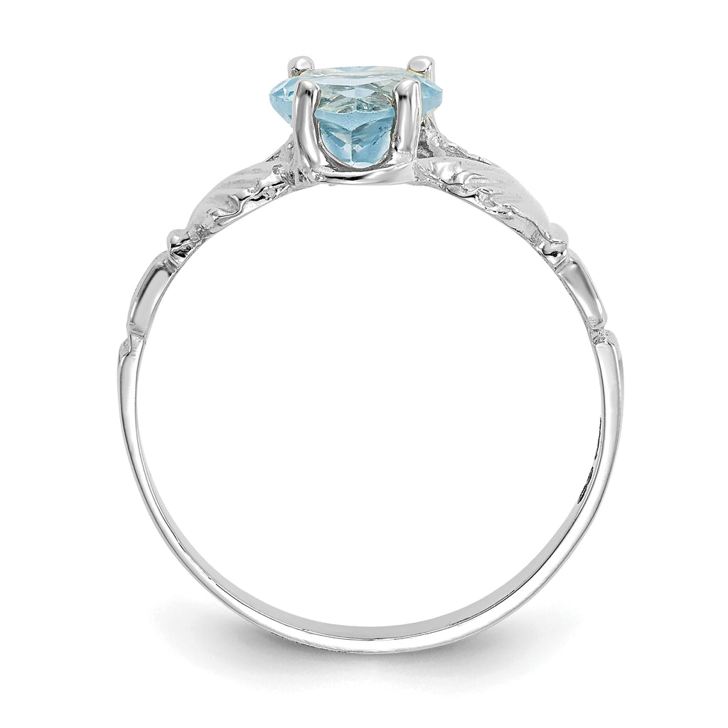 14k White Gold December CZ Birthstone Claddagh Ring