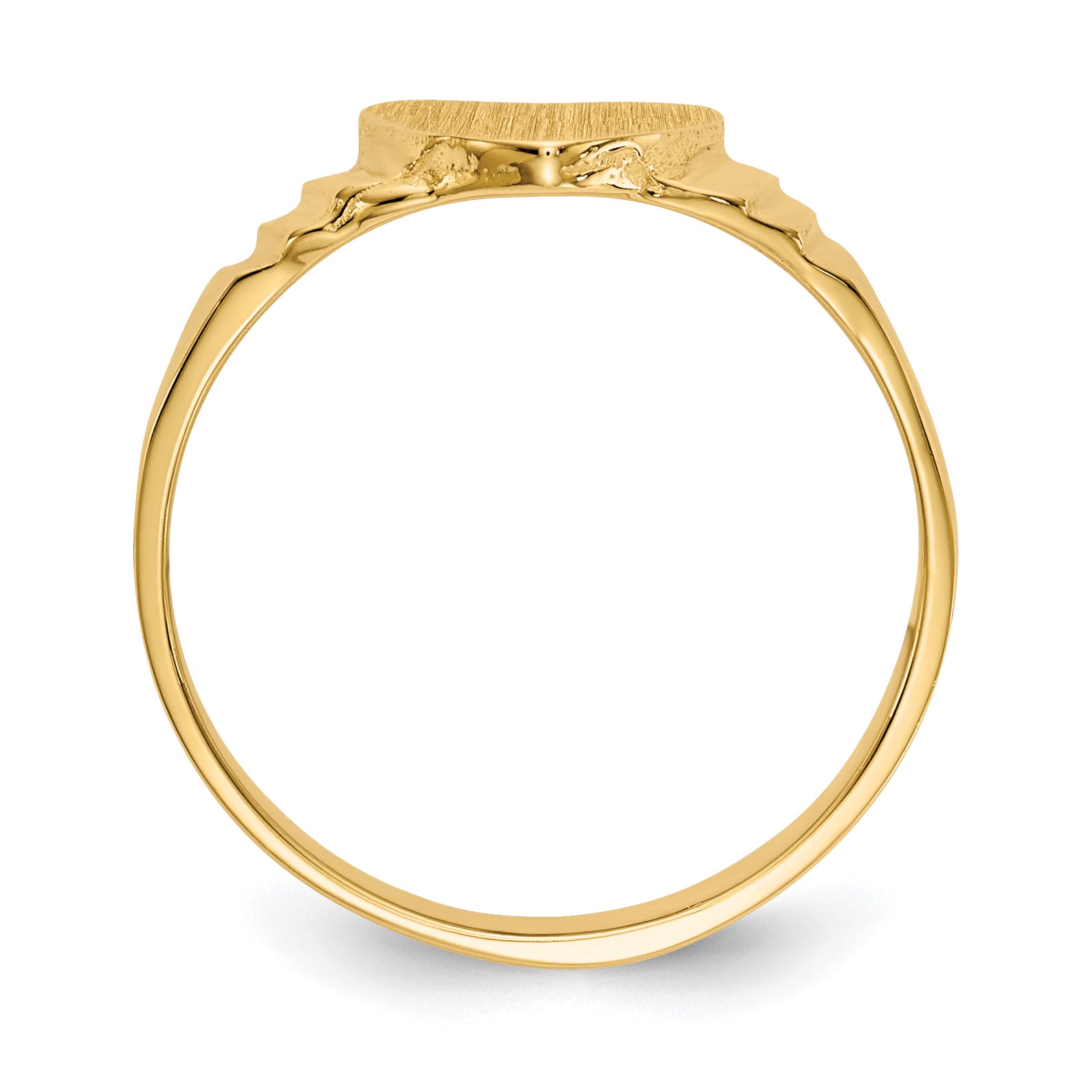 14K Satin Baby Heart Signet Ring Secondary image