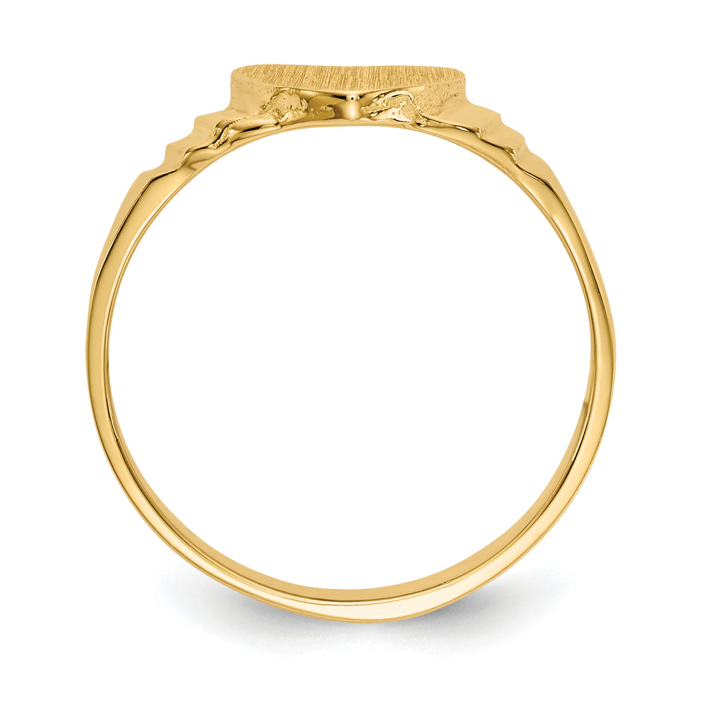 14K Satin Baby Heart Signet Ring