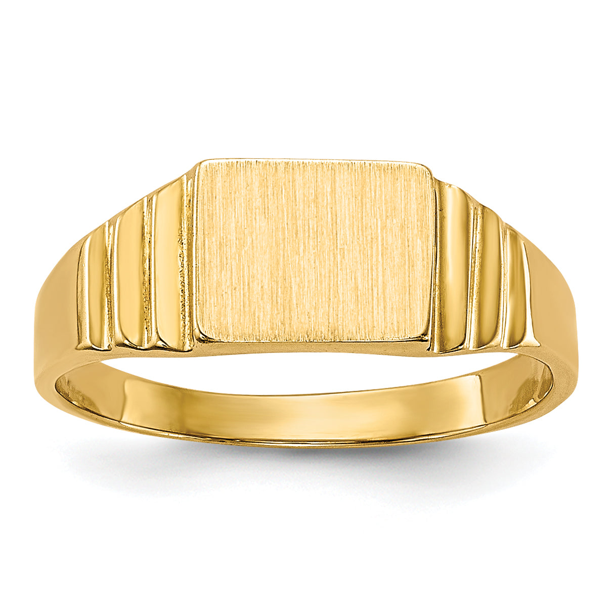 14K Rectangular Satin Baby Signet Ring Main image