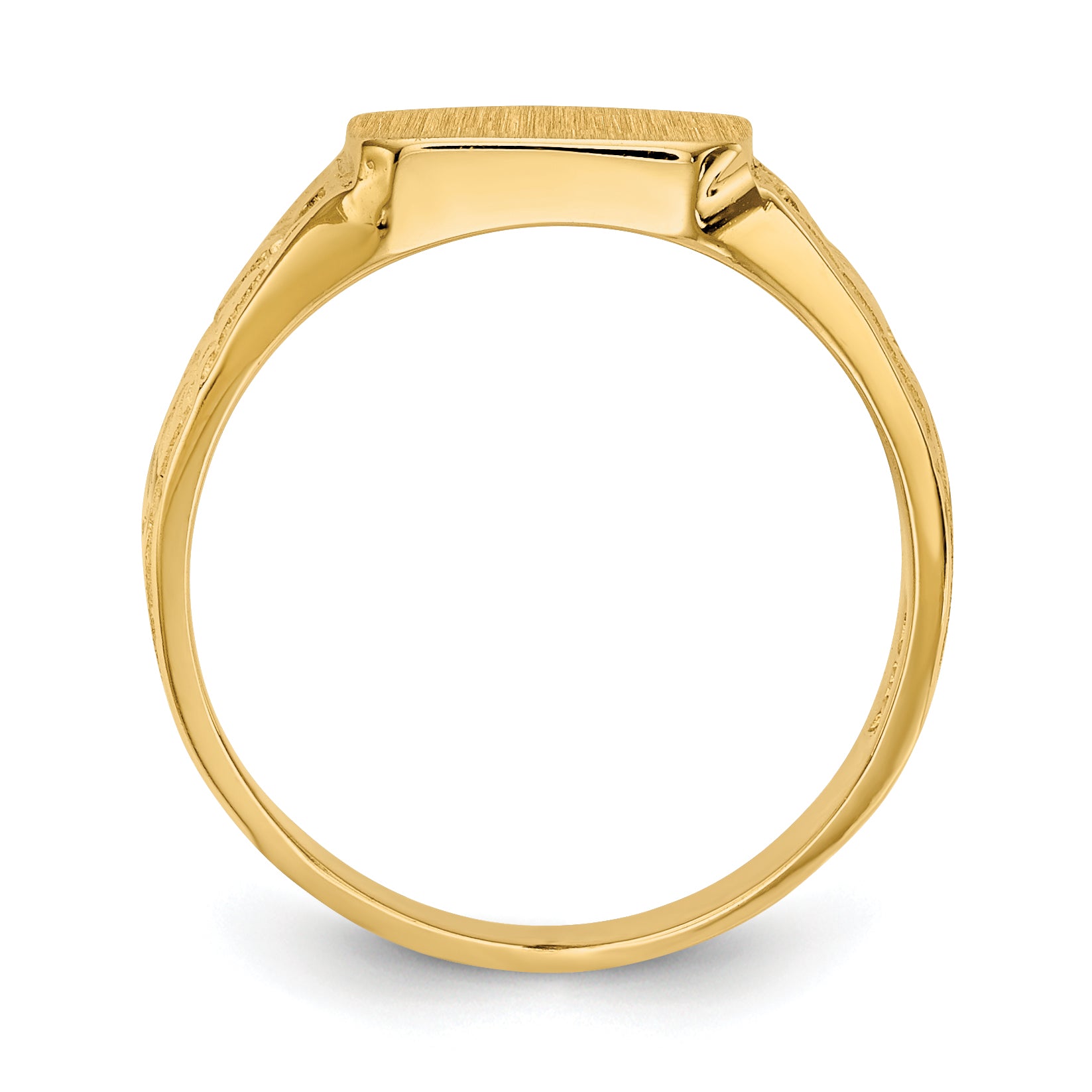 14K Square Polished Baby Signet Ring Secondary image