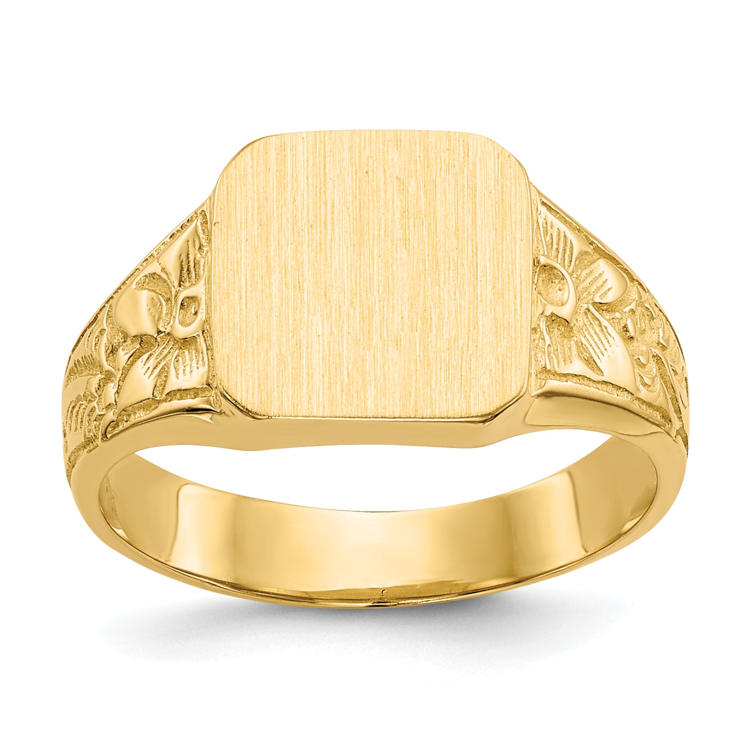 14K Square Polished Baby Signet Ring Main image