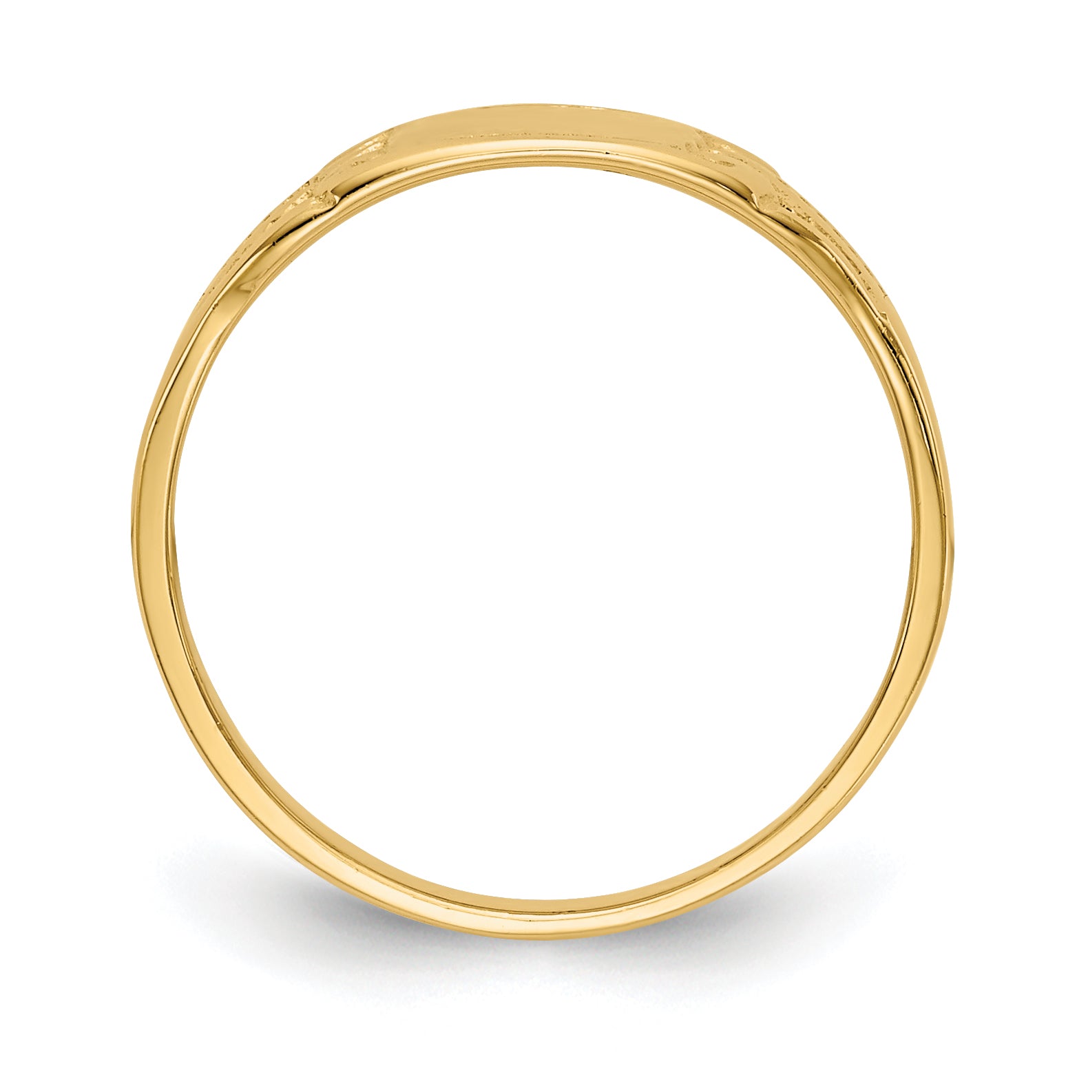 14K Polished Rectangular Baby Signet Ring Secondary image