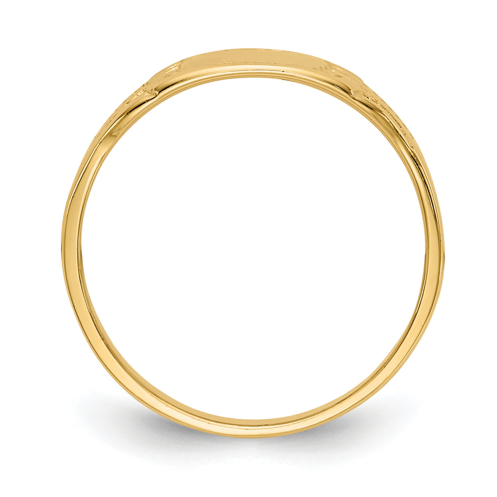 14K Polished Rectangular Baby Signet Ring