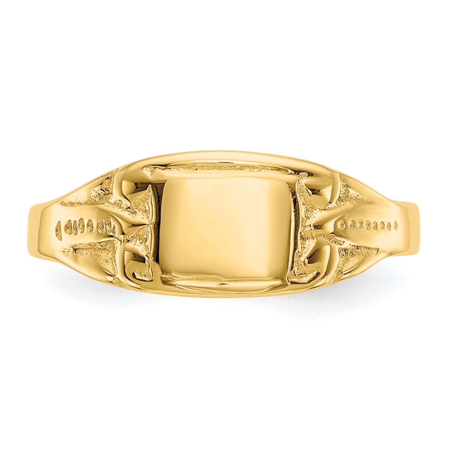 14K Polished Rectangular Baby Signet Ring