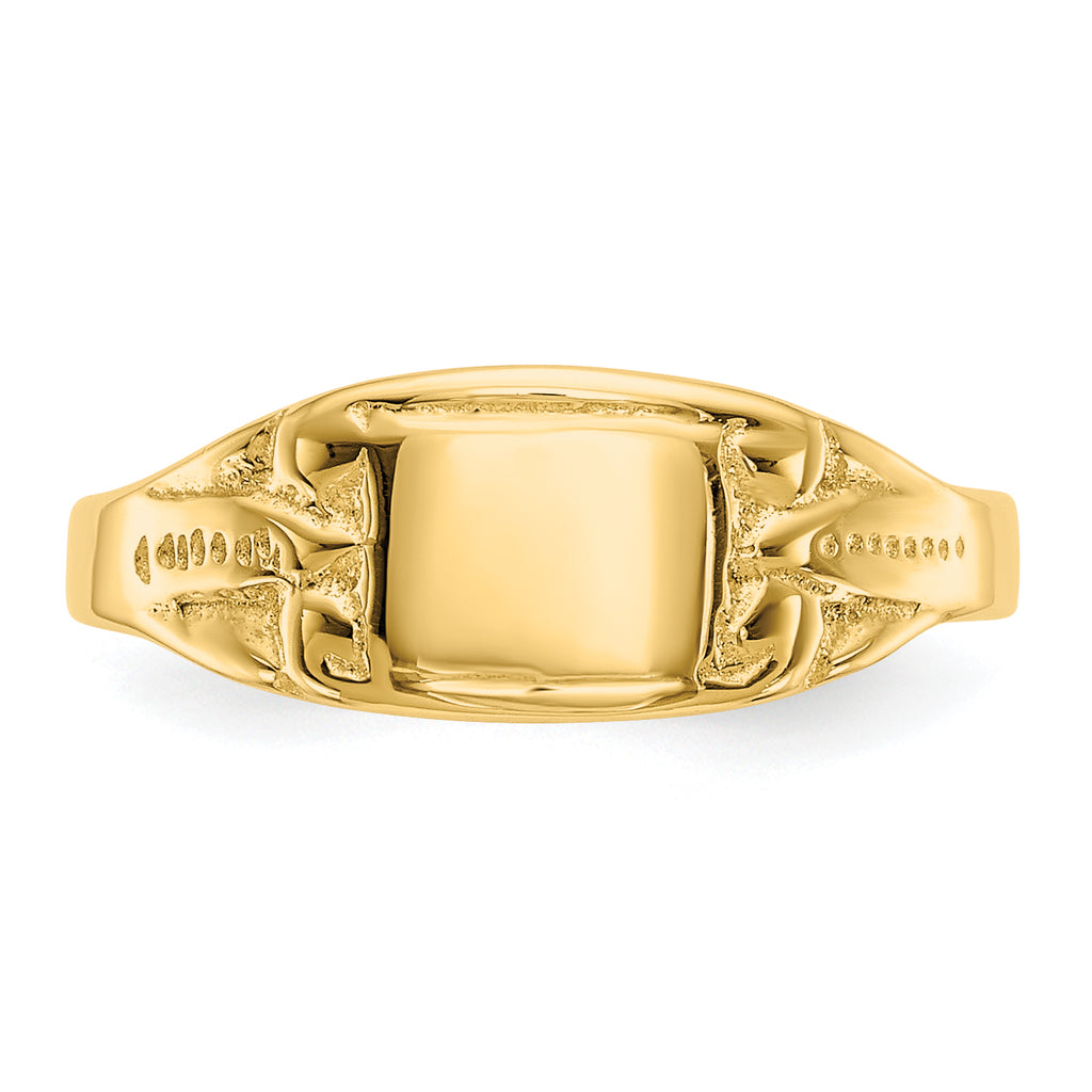 14K Polished Rectangular Baby Signet Ring