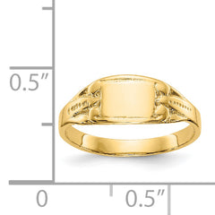 14K Polished Rectangular Baby Signet Ring