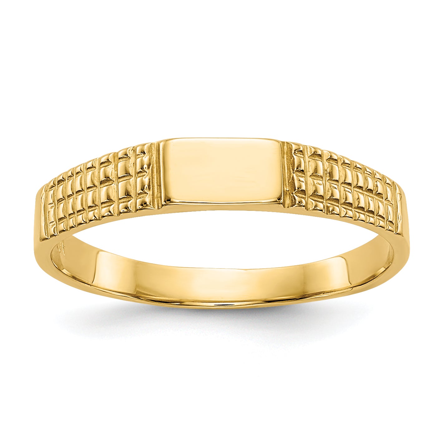 14K Polished Baby Signet Band Ring Main image