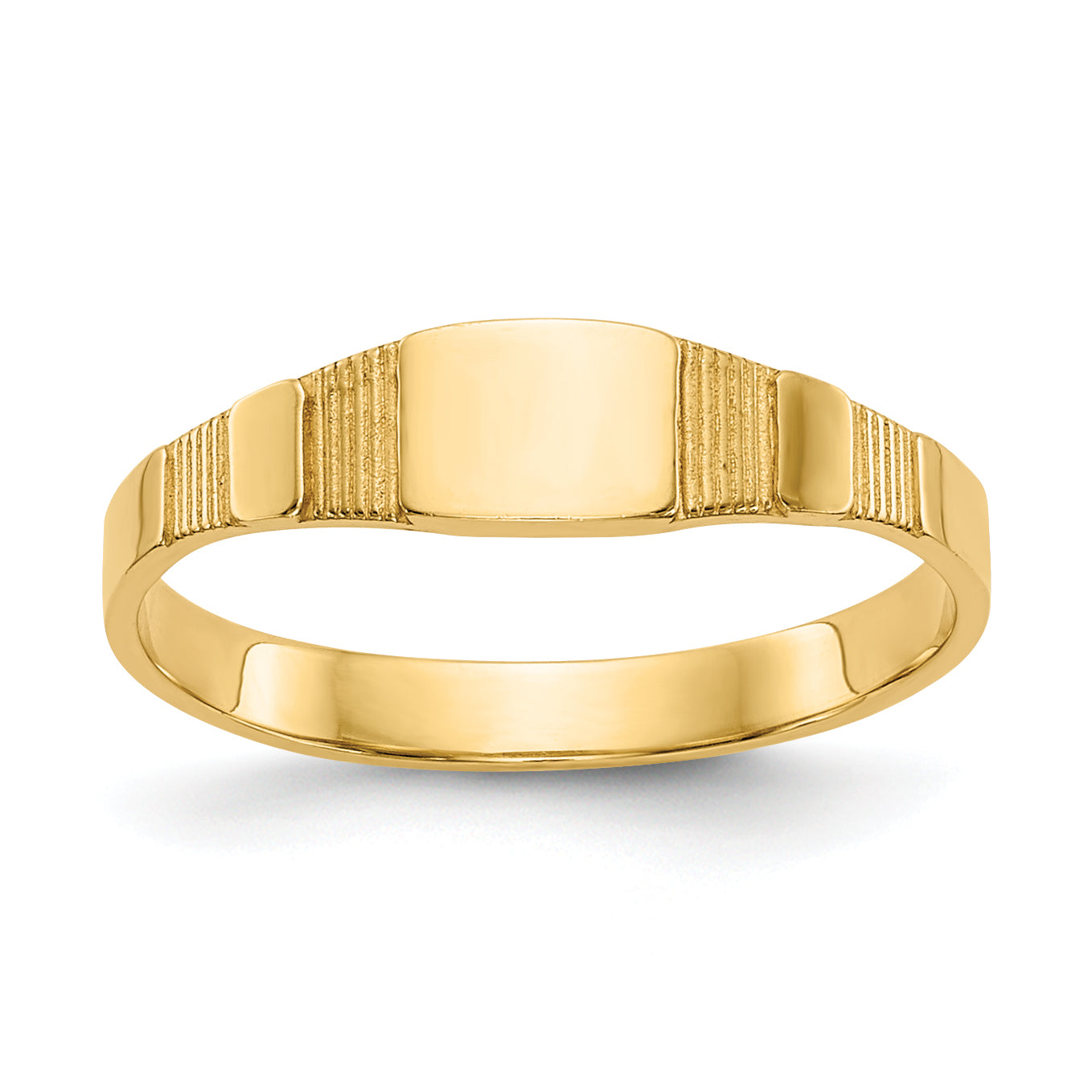 14K Polished Square Baby Signet Ring Main image