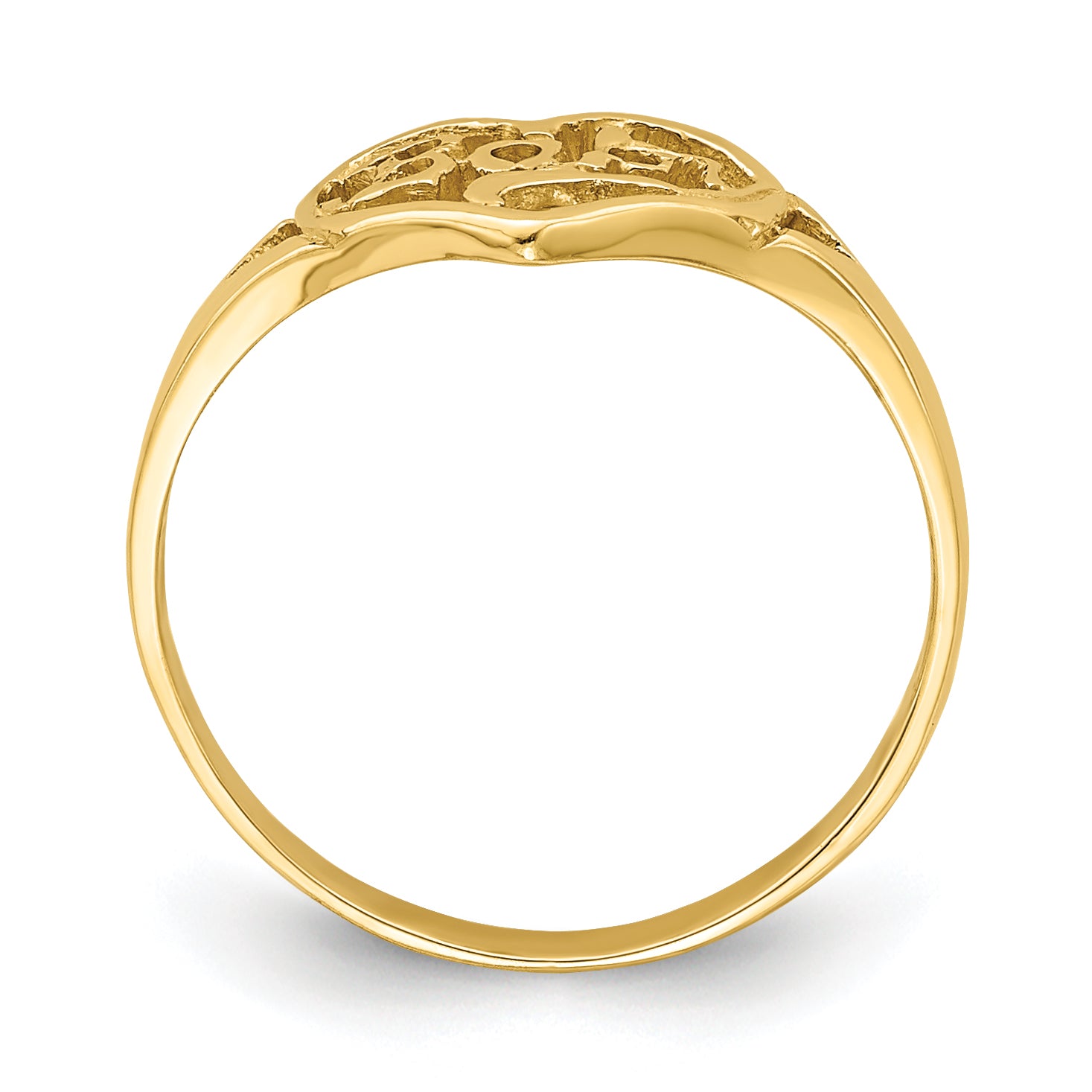 14K BABY Cut-out Heart Ring