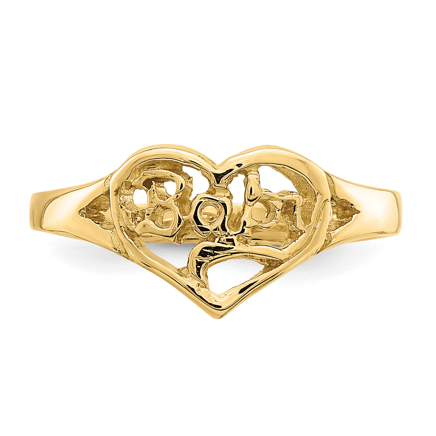 14K BABY Cut-out Heart Ring