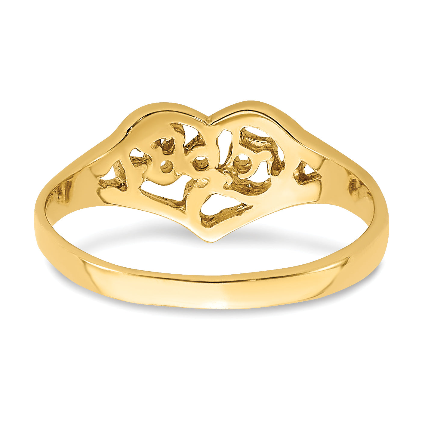 14K BABY Cut-out Heart Ring