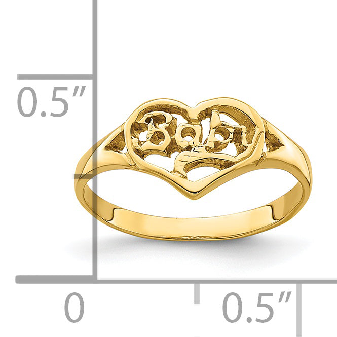 14K BABY Cut-out Heart Ring - 2.25