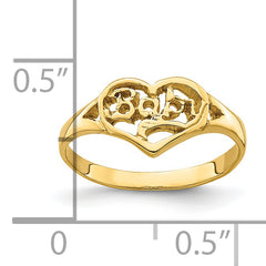 14K BABY Cut-out Heart Ring - 2.25