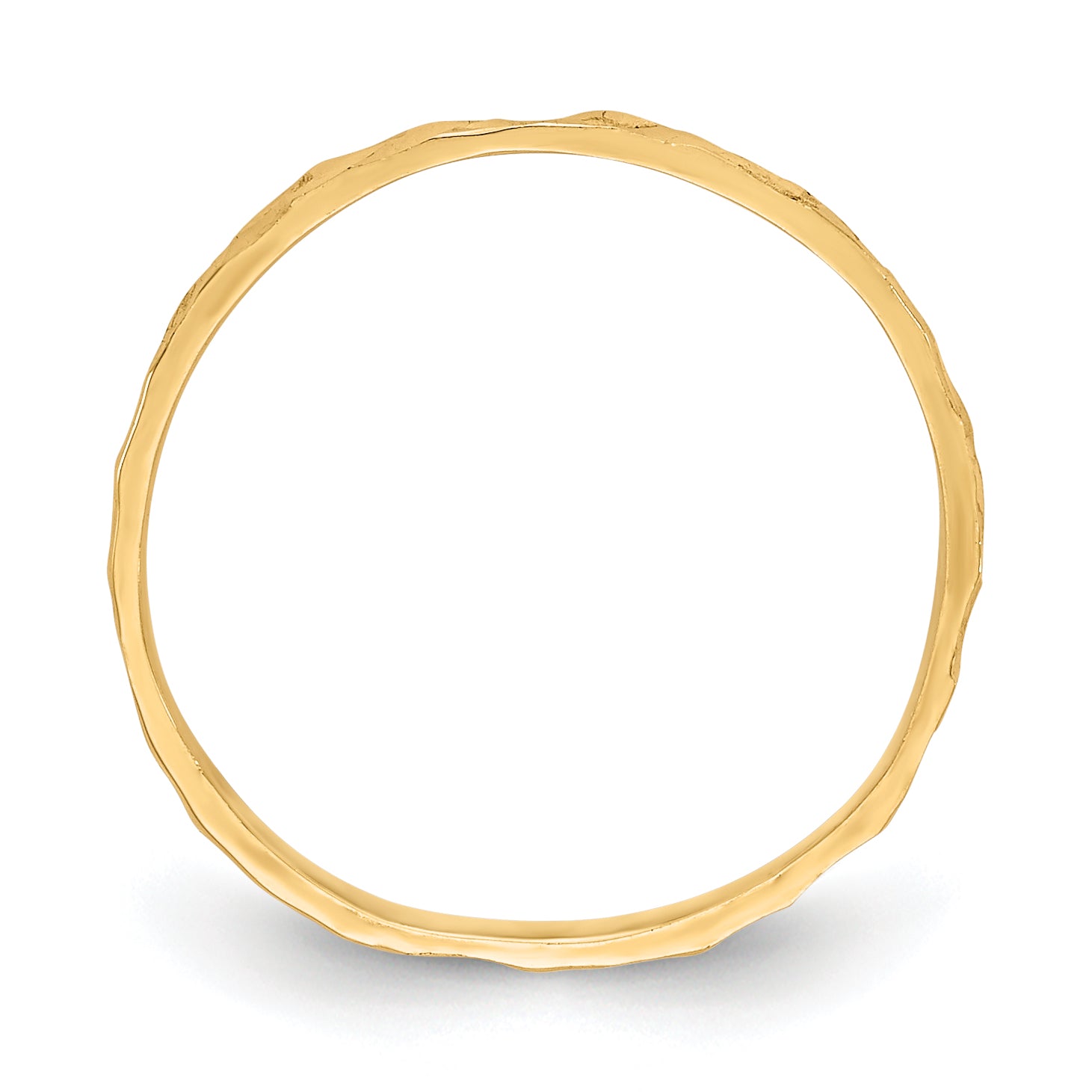 14K Diamond-cut Zig-Zag Design Band Childs Ring Secondary image