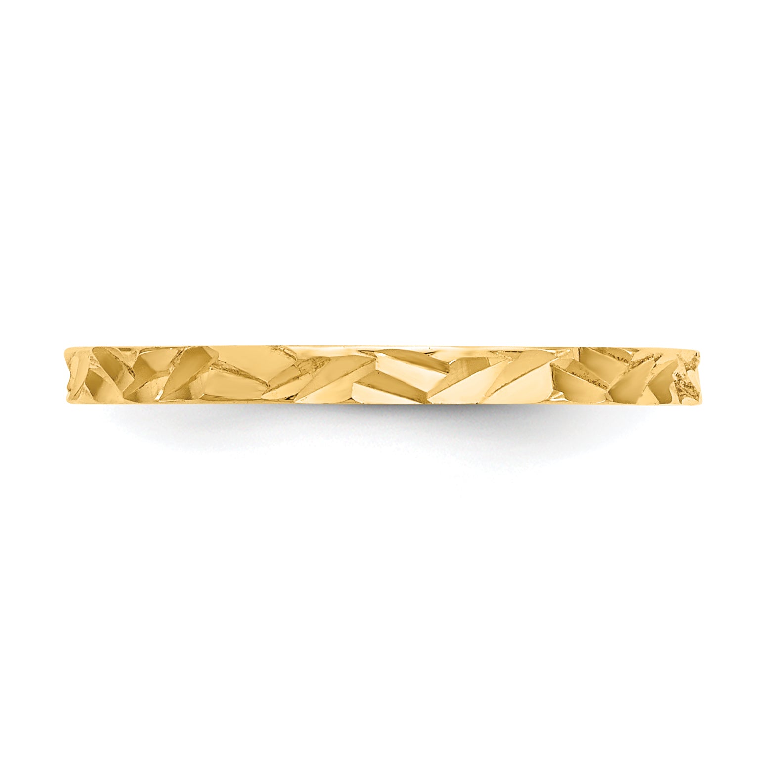 14K Diamond-cut Zig-Zag Design Band Childs Ring