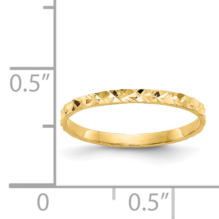 14K Diamond-cut Design Band Childs Ring - 3