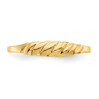 14K Textured Ridged Dome Ring