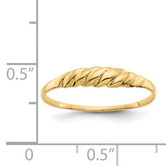 14K Textured Ridged Dome Ring