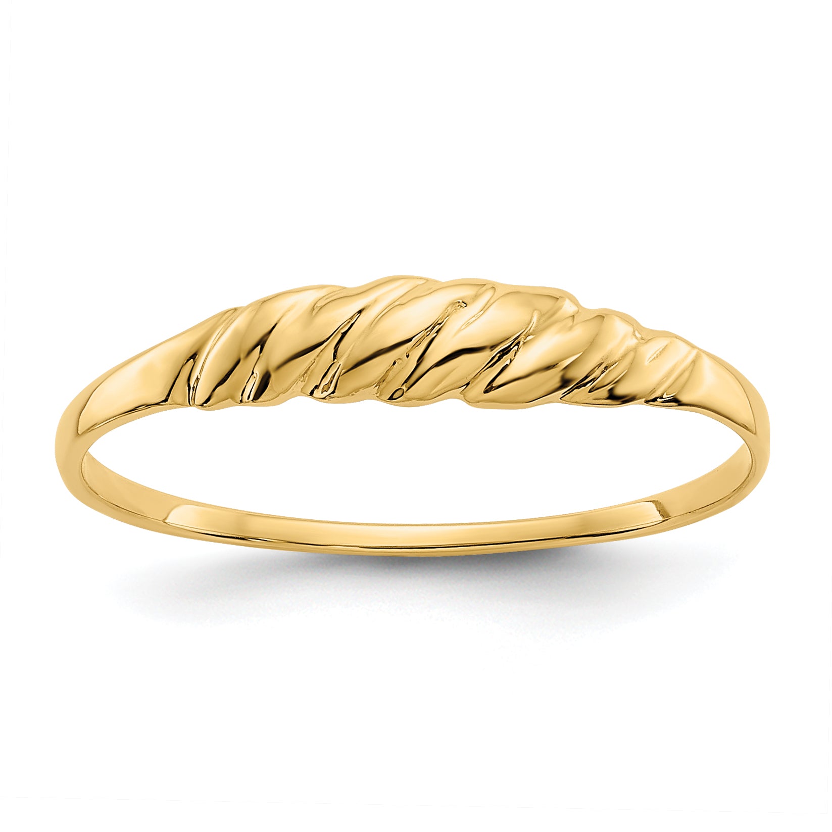 14K Textured Ridged Dome Ring Main image