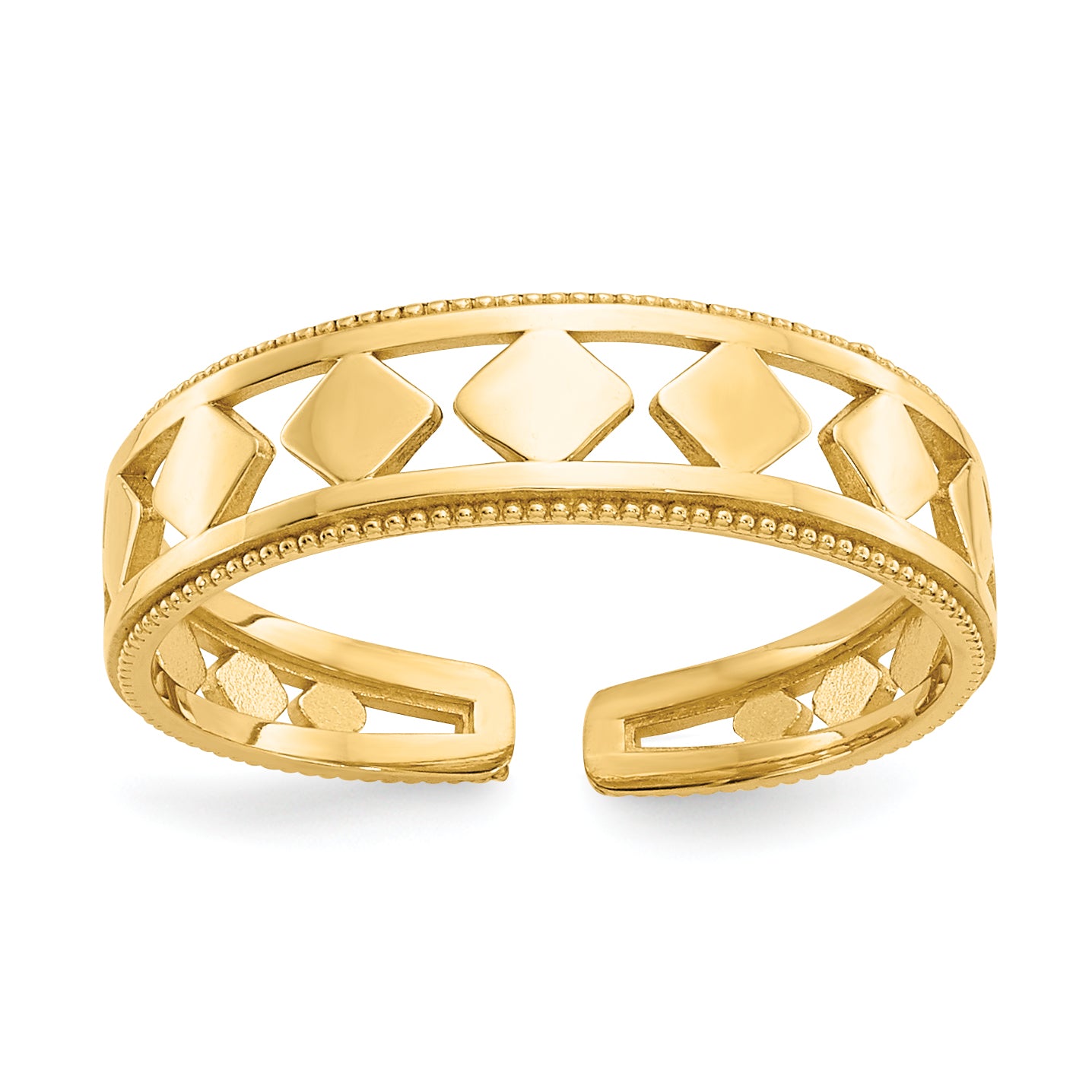 14k Diamond Shapes Toe Ring Main image