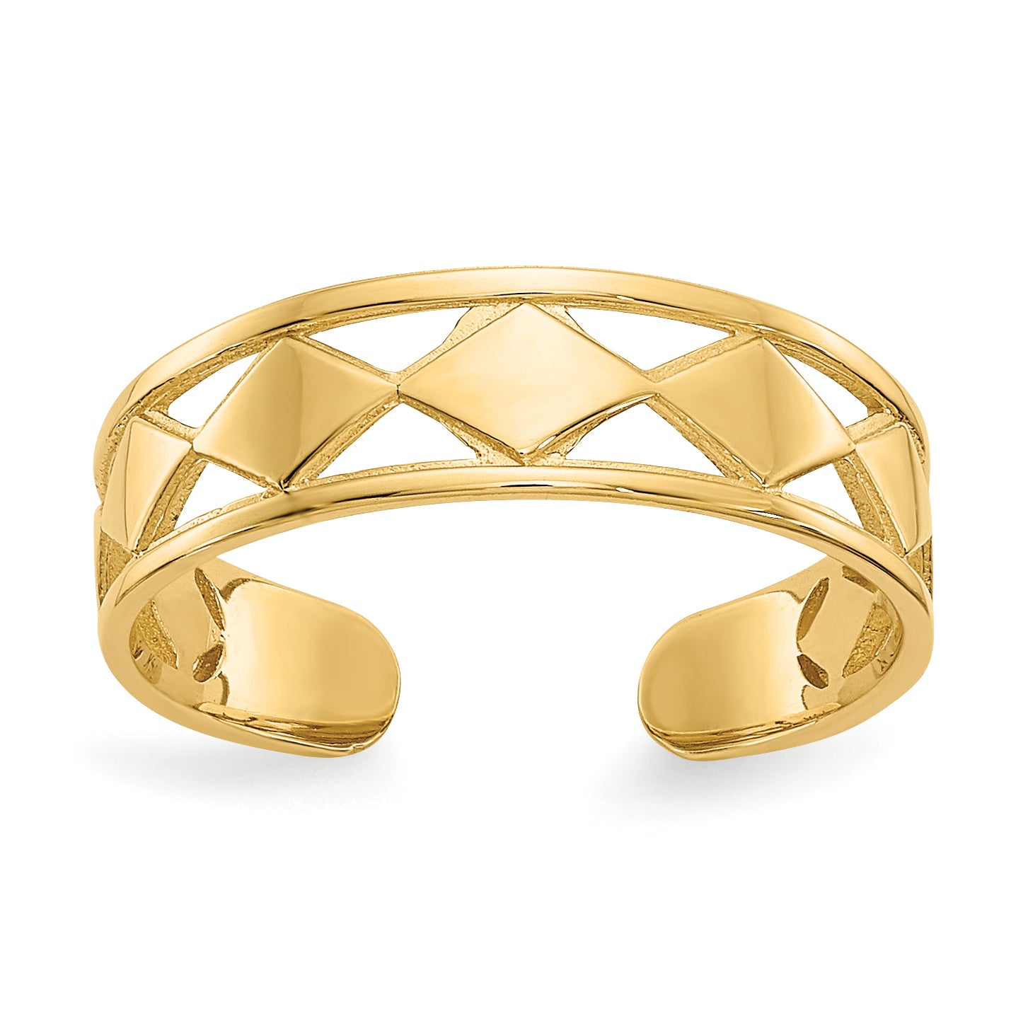14k Diamond Shapes Toe Ring Main image