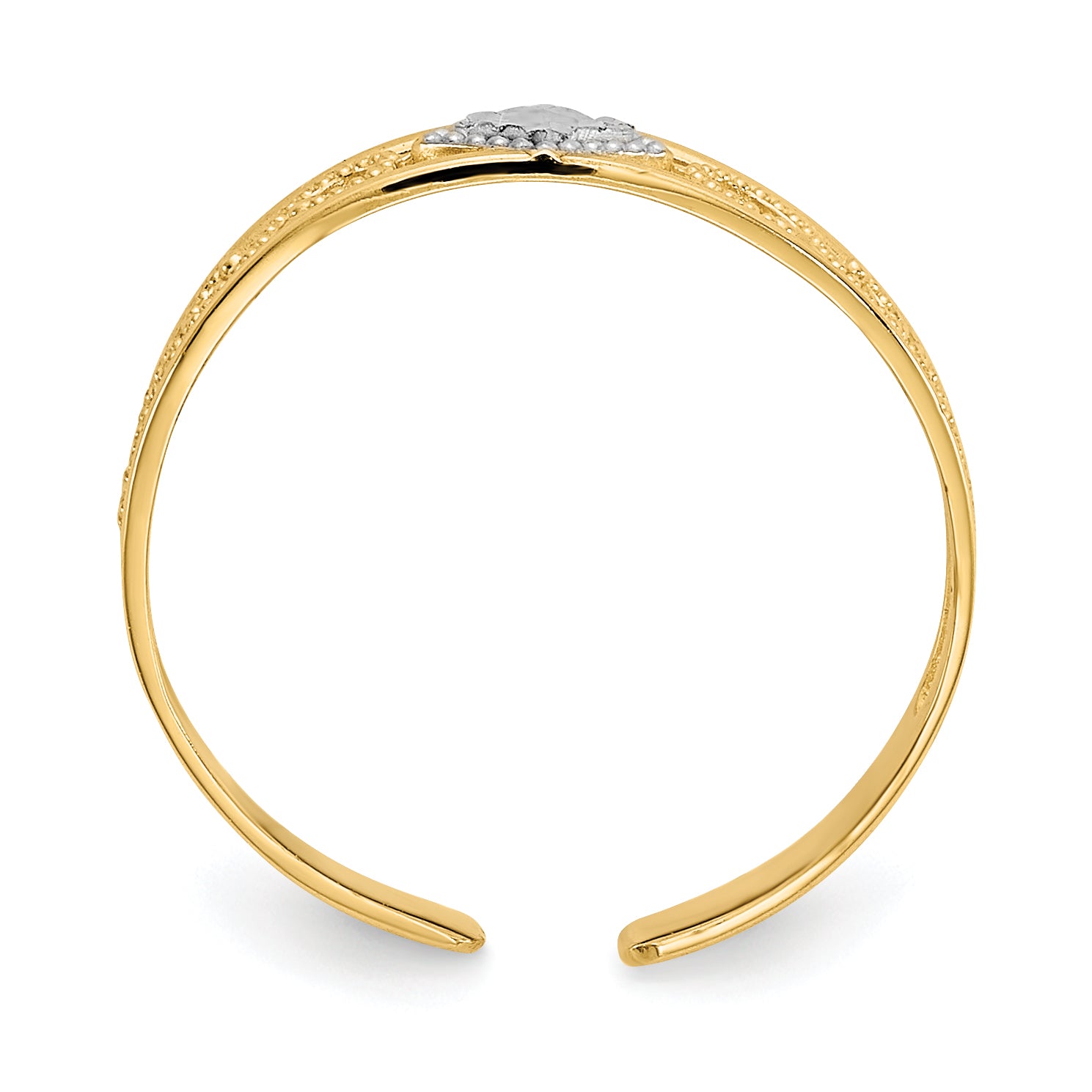 14k & Rhodium Diamond-Cut Toe Ring Secondary image