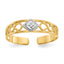 14k & Rhodium Diamond-Cut Toe Ring