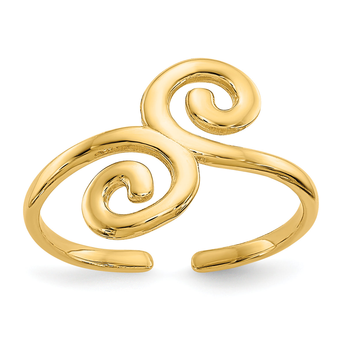 14k Swirl Toe Ring