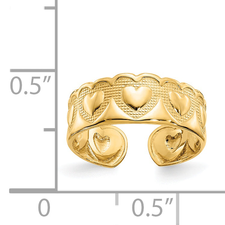 14k Heart Toe Ring