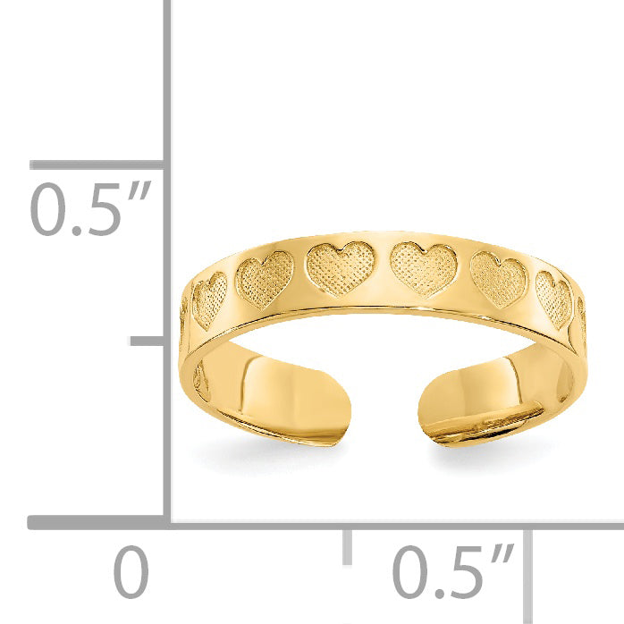 14k Heart Toe Ring