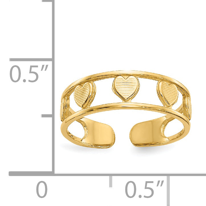 14k Heart Toe Ring